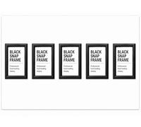 Deflecto Pk 5 x A1 Snap Frame Black- Aluminium Clip Frames - Wall Mount Picture Frames - Posters Display Holder - Front Opening Picture Frame Clips