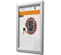 Deflecto Pk 5 x A2 Snap Frame Silver - Aluminium Clip Frames - Wall Mount Picture Frames - Posters Display Holder - Front Opening Picture Frame Clips