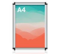 Deflecto® Rounded Corner A4 Snap Frame with a 25mm profile Silver