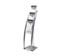 Deflecto Silver Six Pocket Literature Floor Stand DE693145