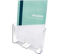 Deflecto Single Compartment Literature Holder, Countertop or Wall Mount, Magazine Size, Clear, 9-1/4"W x 10-3/4"H x 3-3/4"D (77001)