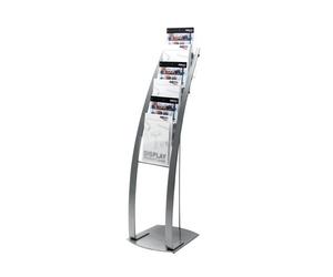 Deflecto Six Pocket Literature Floor Stand A4 Silver DE693145