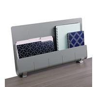 Deflecto Space Saving Desk Accessories, 24" Store 'n' Screen Privacy Panel for Computer Screen, Lightweight Desk Mounted Privacy Panel with Extra Storage, Desk Tidy - Grey- Pack of 4