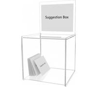 Deflecto Classicimage Suggestion Box with Stackable Sign Holder - Ideal for Business Cards, Raffle, Coins, Ballot, Tips & Charity Donations Collection