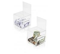 Deflecto Suggestion Box with Sign Holder, Pack 2, Crystal, Slot 102x6mm