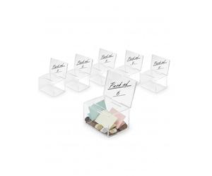 Deflecto Suggestion Box with Sign Holder, Pack 6, Crystal, Slot 89x6mm