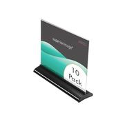 Deflecto Superior Image Landscape Contour A5 Sign Holder - Pack of 10 - A5 Plastic Display Stands - Menu Holders For Tables - Sign Stand - Display Stand - A5 Menu Holder - Display Boards Free Standing