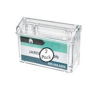 Deflecto Wall Mounted Business Card Holder - Outdoor 'Grab a Card' - Pack of 2 - Clear