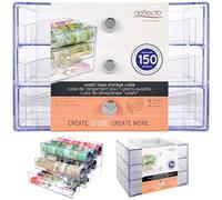Deflecto Washi Tape 3 Drawer Organiser, Paper 25.4 x 17.8 x 17.1 cm | Clear stackable drawer organiser for washi tape and craft supplies. Keeps tape tidy and visible.