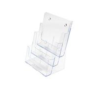 Deflecto Yearntree Deflecto Countertop A4 3 Tier Portrait Multi Tier Literature Holder - Crystal - Multiple Pocket Magazine File Holder - Wall