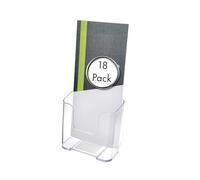 Deflecto1/3 A4 (DL Size) Portrait High Back Single Compartment Literature Holder - Pack of 18 - Wall Mounting Option