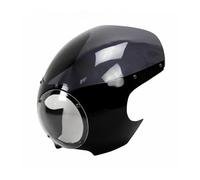 Deflector Windscreen Front Fairing 5 3/4" Headlight Fairing For Sportster 883 1200 XL For Dyna For Custom Drag Windshield 39mm Fork(Light Grey)