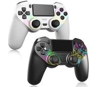 DEFNDR 2 Pack Wireless Controller for PS4 - Controller fit for PlayStation 4/Pro/Slim/PC, Spider Pattern Design, 1000mAh Battery, Adjustable RGB, Double shock, 6-Axis Gyro, Built-in Speaker