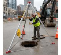 DEFNES 2600lbs Confined Space Tripod Kit, Heavy-Duty Aluminum Alloy Confined Space Tripod, Fall Protection Device, Storage Bag, Confined Space Rescue Tripod, Suitable For Tunnel (2600LBS)