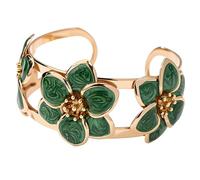 DEFOLUX Chunky Flower Cuff Bracelet for Women Large Gold Floral Open Bangle Adjustable Cuff Bracelet Statement Boho Jewelry, 8 UK, no gemstone