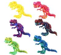 DEFORAGE 6pcs 3D Printed Dinosaur Skeletons,Articulated 3D T-Rex Skeletons, 3D Animals Dinosaur Figurine with Bones, 3D Printed Tyrannosaurus Rex Holiday Party Decor, ADHD, Autism, Anxiety Relief