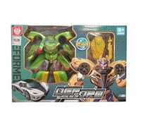 Deform Mecha War Car 2-in-1 Transforming Robot Toy Set, 39 x 26.2 x 7.5 cm, Ages 3+, Available in Blue, Green, Red (Green)