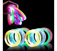 Defresit 12PCS Party Bag Fillers, LED Light Up Flashing Bracelets,Party Favors Glow In The Dark LED Bracelets Party Supplies Glow Stick Glow Bracelets For Christmas Thanksgiving Birthday Adult
