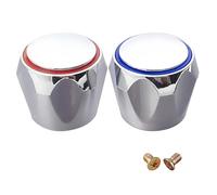 Defresit 2Pcs Replacement Cold & Hot Tap Top Head Covers, Kitchen Sink Tap Faucet Cover, Ta p Handles, Basin Bath and Kitchen Sink Accessory