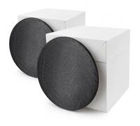 Defresit 2x Tall White Cake Box & Round Cake Drum Board Combo 12 Inch - Extra Deep, Strong for Wedding, Birthday, Celebration Cakes - 25mm Thick Cake Base for Stacked Cakes & Toppers(Black)