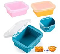 Defresit 3 Pack Freezer Trays For Batch Cooking, Soup Freezing Container, Silicone Food Freezer Trays, Large Ice Cube Tray for Storage Sauce Meal Prep Leftovers (1/2 cup, 1 cup, 250ml, 500ml)