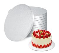 Defresit 8 PCS Cake Boards 10 Inch Round, 12mm Thick Silver Cake Drum Board, Corrugated Cake Boards Cake Decorating Supplies for Multi-Layer Cakes, Fruit Cakes, Wedding Birthday Party