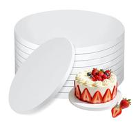 Defresit 8 PCS Cake Boards 12 Inch Round, 12mm Thick White Cake Drum Board, Corrugated Cake Boards Cake Decorating Supplies for Multi-Layer Cakes, Fruit Cakes, Wedding Birthday Party