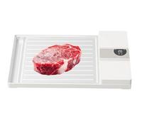 Defrost Tray - Cordless Aluminum Fast-Thaw Board with Timer & Water Catcher, Quickly Thaws Meat, Fish & Vegetables 5x Faster