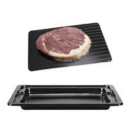 Defrosting Tray, Aluminium Meat Thaw Plate With Drip Tray, Defrost Tray Rapid Thawing Plate For frozens Food, Metal Defrosting Plate, Thaw Board Plate, Fast Defrosting Tray For Fish, Meat, Poultry