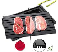 Defrosting Tray for Frozen Meat - Rapid and Safer Thawing with Drip Tray - Natural Heating Defroster Miracle Thaw - Large Size Upgrade 6mm