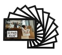 DeftEdge Magnetic Photo Frame, 12 Pack 4x6”Black Border Magnetic Picture Frames for Refrigerator, suitable for home/office/school