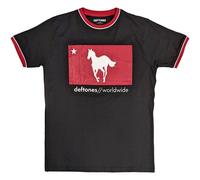 Deftones Men's Star & Pony Ringer T-Shirt in Black | Size: 2XL Deftones Black 2XL