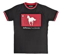 Deftones Men's Star & Pony Ringer T-Shirt in Black | Size: Medium Deftones Black M
