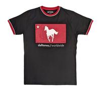 Deftones Star & Pony Ringer T-Shirt in Black | Size: Medium Deftones Black M