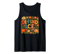 Defund ICE Floral Folk Art Immigration Justice Design Tank Top