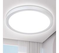 Defurhome 23cm Bathroom Ceiling Light,Waterproof IP54,18W 2100LM,5000K Daylight White, Dome, Modern,Ultra-Thin Round Flush Ceiling Light for Toilet Porch Hallway Living Room Kitchen