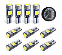 Defvnsy 10-Pack 286 LED Bulb T5 W3W - 12V 6000K White Dashboard Light | W1.2W Car Interior Lighting for Instrument Panel Gauge Cluster Indicator Light Dome License Plate Lamp Heater/Climate Control