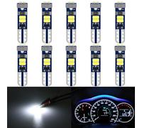 Defvnsy 286 T5 LED Bulb - 12V White for Instrument Panel Dashboard Light | W1.2W 2721 Car Interior Auxiliary Light for Gauge Switch Illumination Heater Climate Control, 6-SMD 3014 Chips, 10 Pack