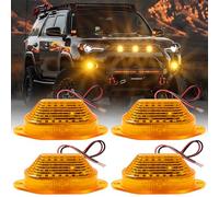 Defvnsy 4 Packs Amber 20-LED Strobe Lights, 9V-24V High Intensity LED Warning Flashing Light, IP65 Waterproof Emergency Flashing Beacon for Trucks Off-road Vans Construction Vehicles