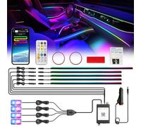 Defvnsy Car Interior Lighting, 9-in-1 RGB Acrylic Neon Lighting Kit, 12V LED Strips Car Accessories Decorations Ambient Lights with App Control, Universal Multicolor Atmosphere Lights for Cars
