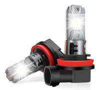 Defvnsy H11 LED Headlight Bulb, 2 Pack of 55W 22000LM Car Headlight Bulbs with Fan, 12V 6500K White Low Beam H11 LED Fog Light Bulb, Non-Polarity Plug and Play, 1:1 Mini Size Halogen Replacement