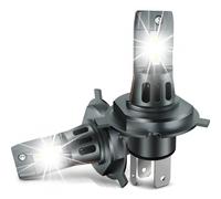Defvnsy H4 LED Headlight Bulb, 2 Packs 55W 22000LM Super Bright H4 Car Headlight Bulbs with Fan, 12V 6500K White 9003 Dual-beam LED Light, Non-Polarity Plug and Play, 1:1 Mini Size Halogen Replacement