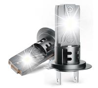 Defvnsy H7 LED Headlight Bulb, 2 Packs 55W 22000LM Super Bright H7 Headlight Bulbs with Fan, 12V 6500K White Low Beam LED Light, Non-Polarity Plug and Play, 1:1 Mini Size Halogen Replacement for Car