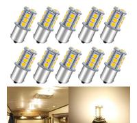 Defvnsy P21W 1156 BA15S LED Bulb, Warm White 3000K, 2W 12V Bulbs for RV Lights, Backup, Reverse Lights, DRL Lights, 1003 1141 7506 Car Bulb Light Replacement (Pack Of 10)