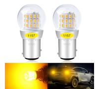 Defvnsy - Pack of 2 -Amber/Yellow 1157 BAY15D P21/5W Led Indicator Bulb, 2057 2357 7528 Extremely Bright 3014 39 SMD Replacement Bulbs For Turn Signal Light Side Marker Light - 12V DC