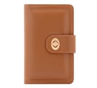 defway Card Wallet for Women - Women's PU Leather Wallet, 7 Card Slots with ID Window, Compact Travel Purse, Gift for Women, Brown, Casual