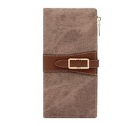 defway Card Wallet for Women - Women's Wallet with 11 Card Slots, ID Window and Coin Pocket, Soft PU, Compact Design, Chic Vintage Style, Ideal Gift, Brown, Casual