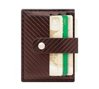 defway Slim Card Wallet for Men - Slim Mens Wallet, Ultra Thin Minimalist Design, 6 Card Slots & Bill Compartment, Durable PU Leather, Gift for Birthday Father's Day Christmas, Brown, Casual