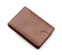 defway Slim Card Wallet for Men - Slim PU Wallet for Men with RFID Blocking, Holds 11 Cards & Cash, Tear- Gift for Birthday Father's Day Christmas, Brown, Casual