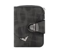 defway Slim Card Wallet for Men - Small Men Wallet, PVC Leather Card Holder, Minimalist Design, Gift for Men on Birthday, Fathers Day, Christmas, Black, Vintage